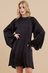 Jodifl Black satin dress with open back