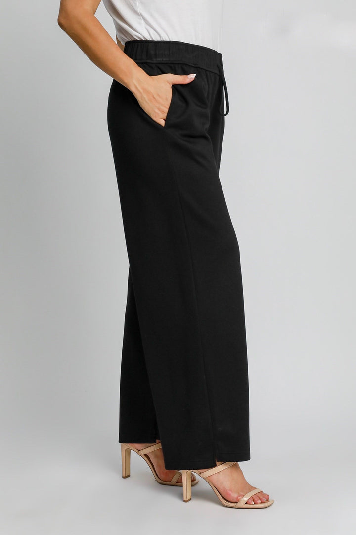 black scuba knit pants umgee