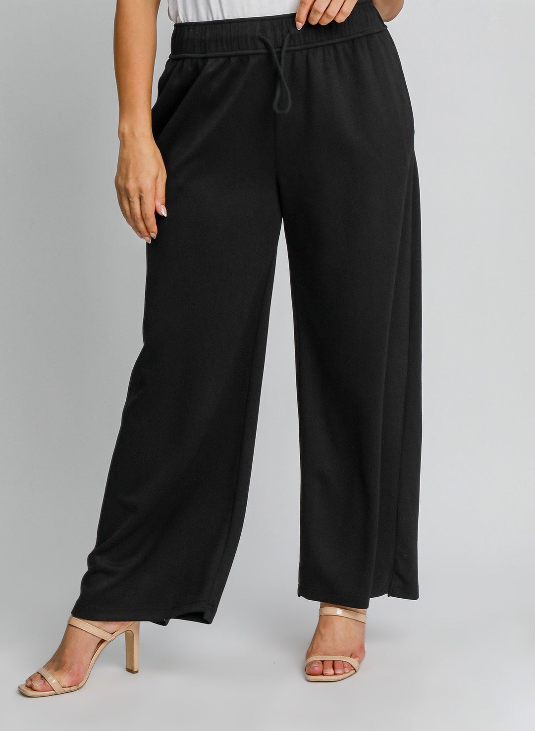 black scuba knit pants umgee