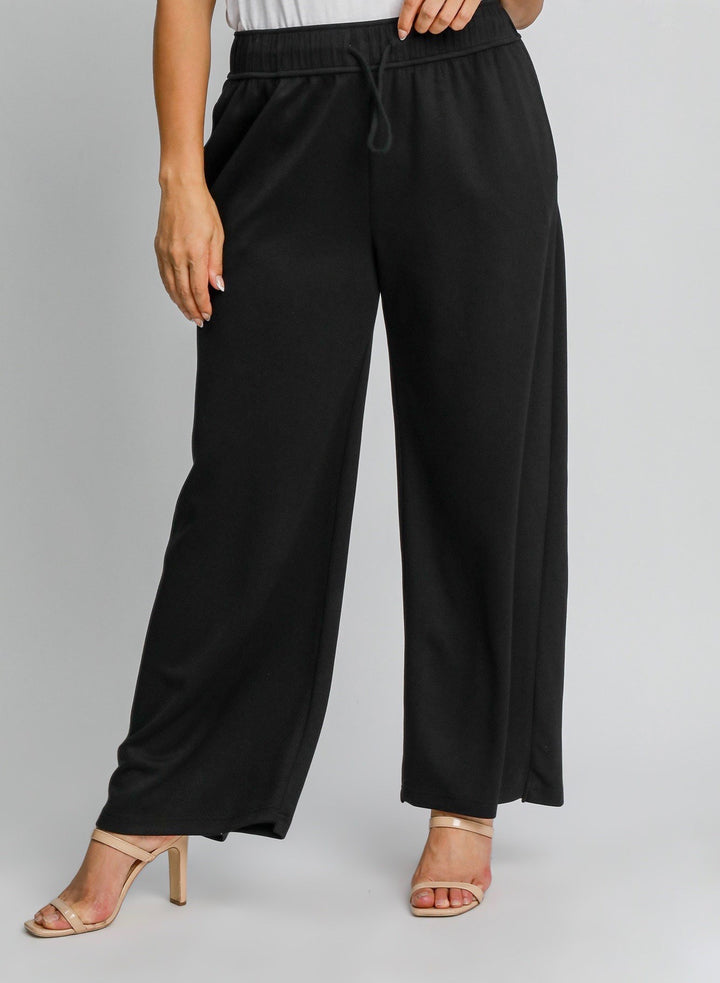black scuba knit pants umgee