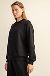 Rae Mode Black scuba knit mock neck pullover top