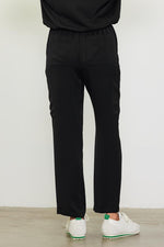 Skie Are Blue Black silky-like tapered leg cargo pants