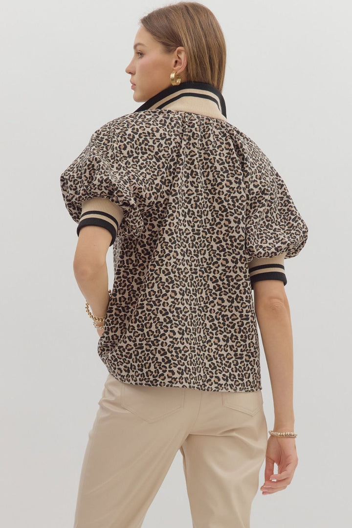 Courtyard Dates Leopard Print Top