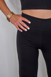 Mono b black wide leg yoga pants