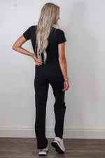 Mono b black wide leg yoga pants