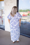 blue southern floral print maxi dress