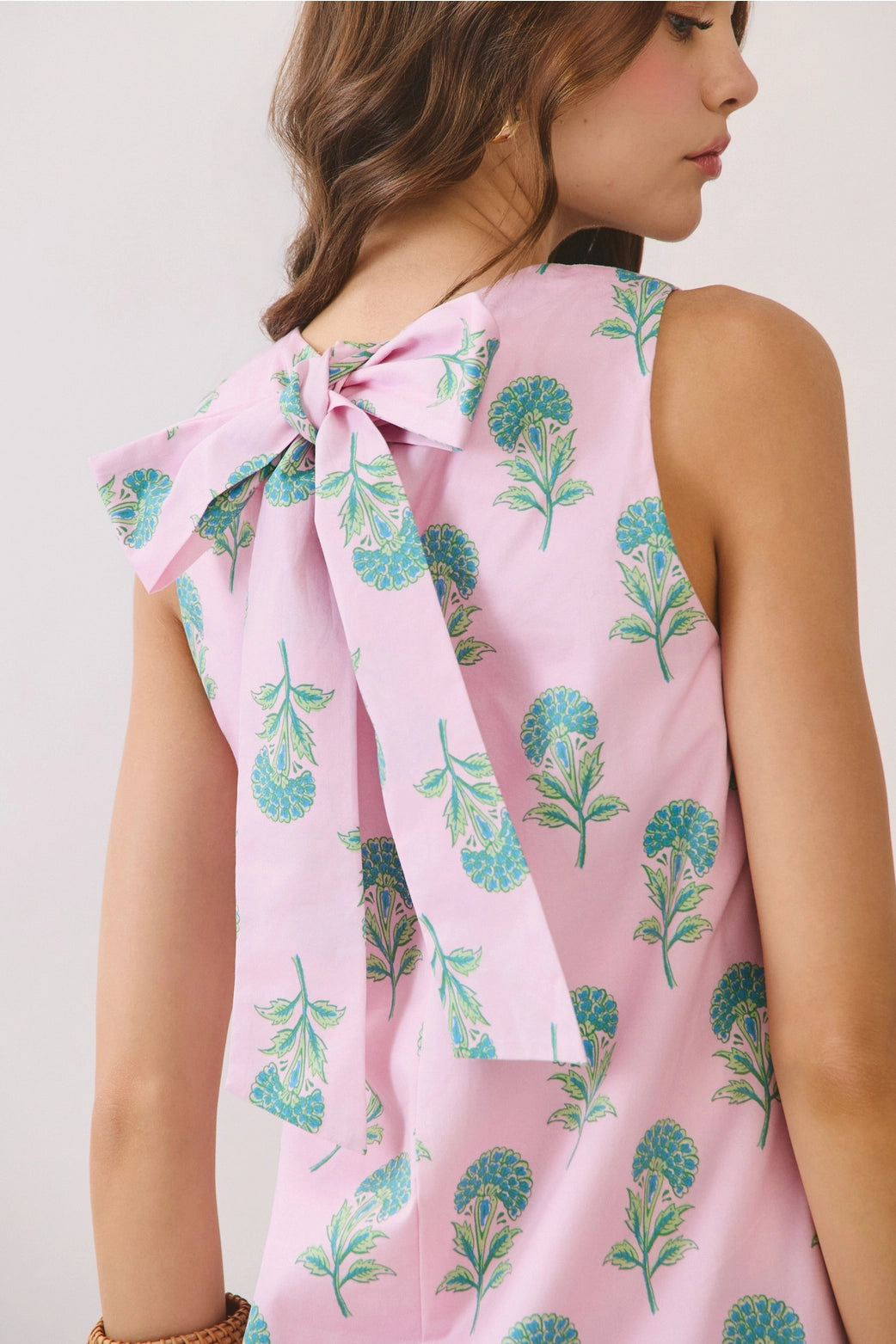blue hydrangea pink flower dresses