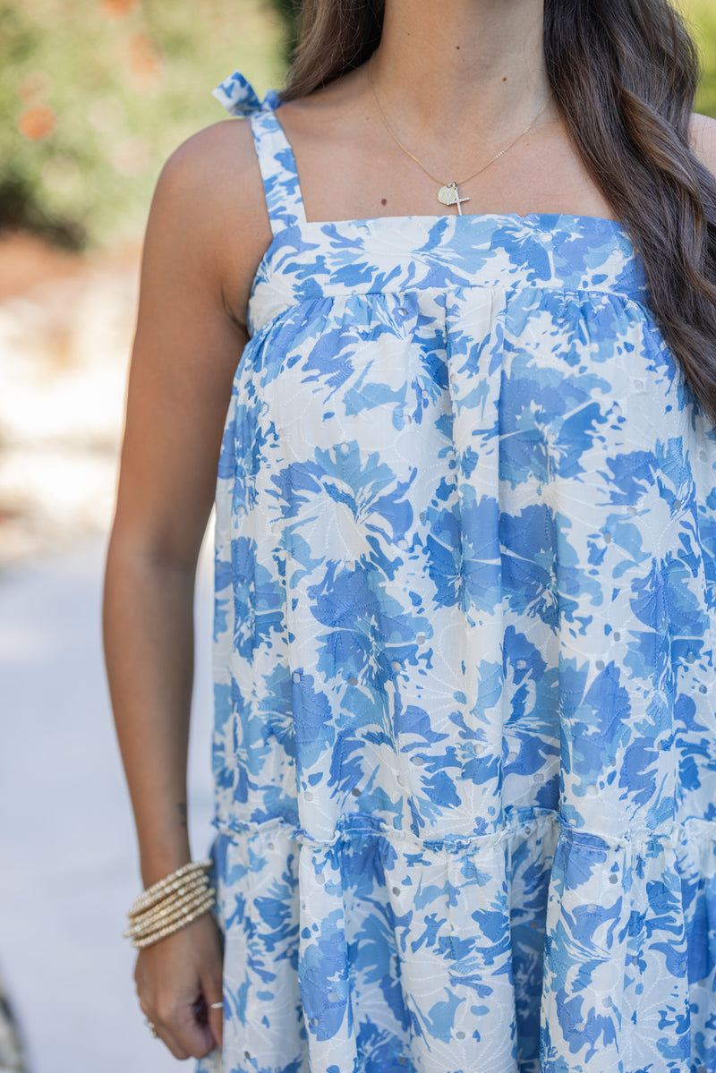 blue floral bump friendly maxi dress