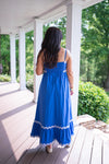 blue scalloped ric rac maxi dress