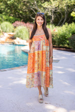 THML beachy boho summer midi dress