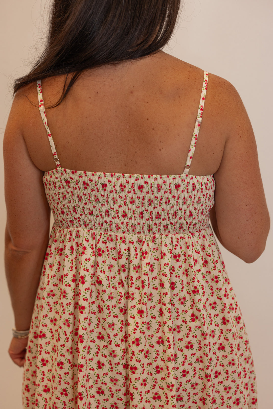 boho dainty floral poplin summer midi dress