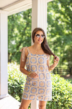 boho crochet beachy mini dress