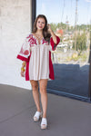 boho embroidered fall mini dress