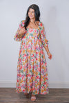 boho floral flowy maxi dress