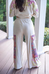 boho wide leg terry knit pant