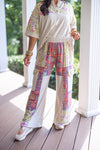 boho wide leg terry knit pant