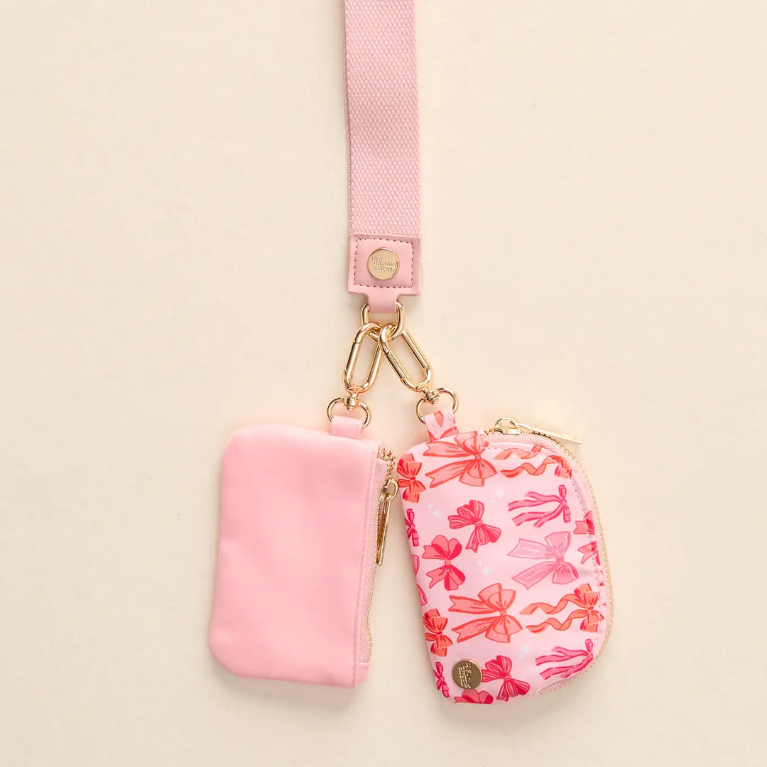blushing bows pouch wristlet