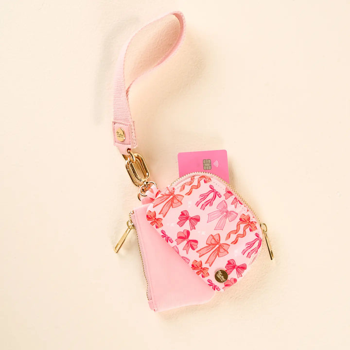 blushing bows pouch wristlet