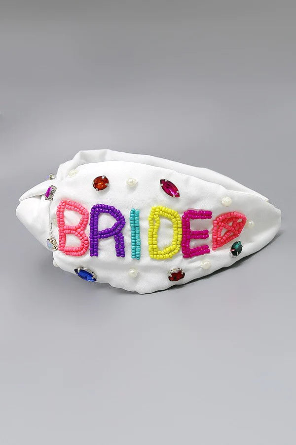 colorful bride beaded heaband