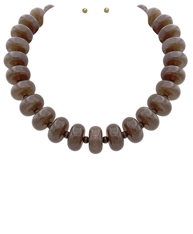 light brown beaded necklace