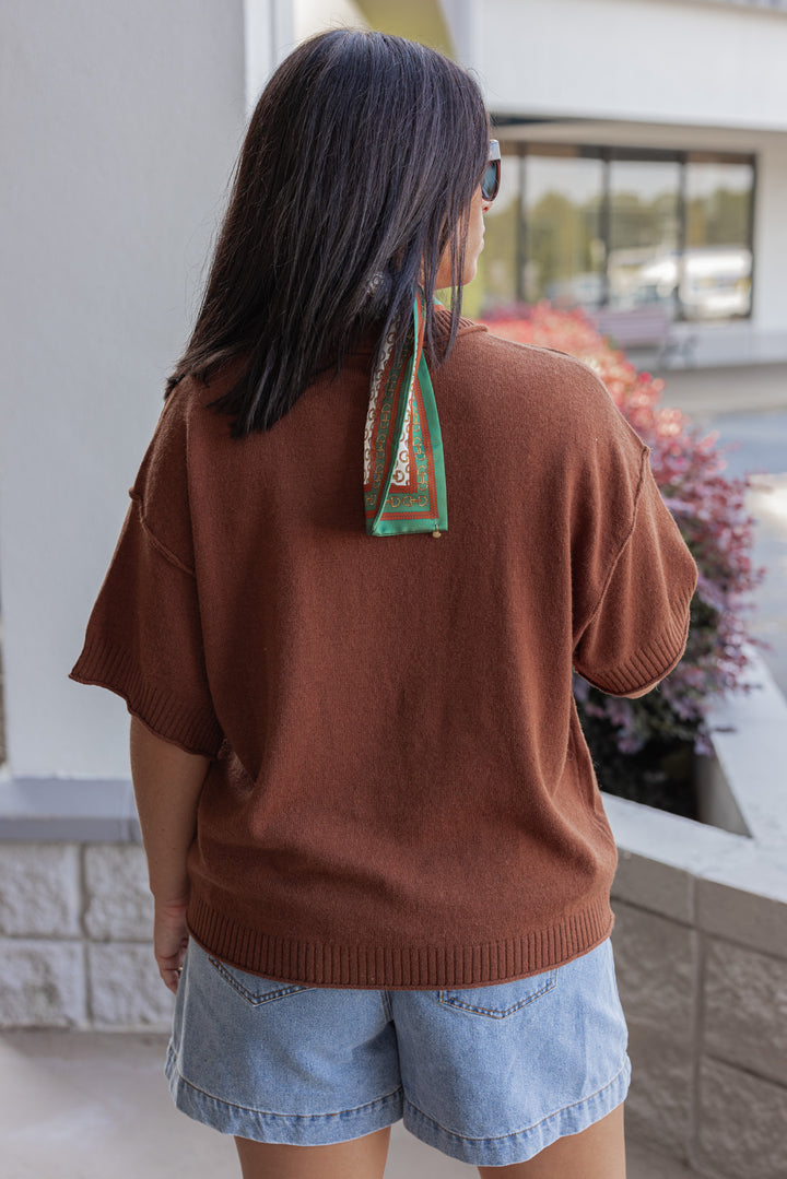 Staple Sweater Top Caramel by Jodifl showing up close back view