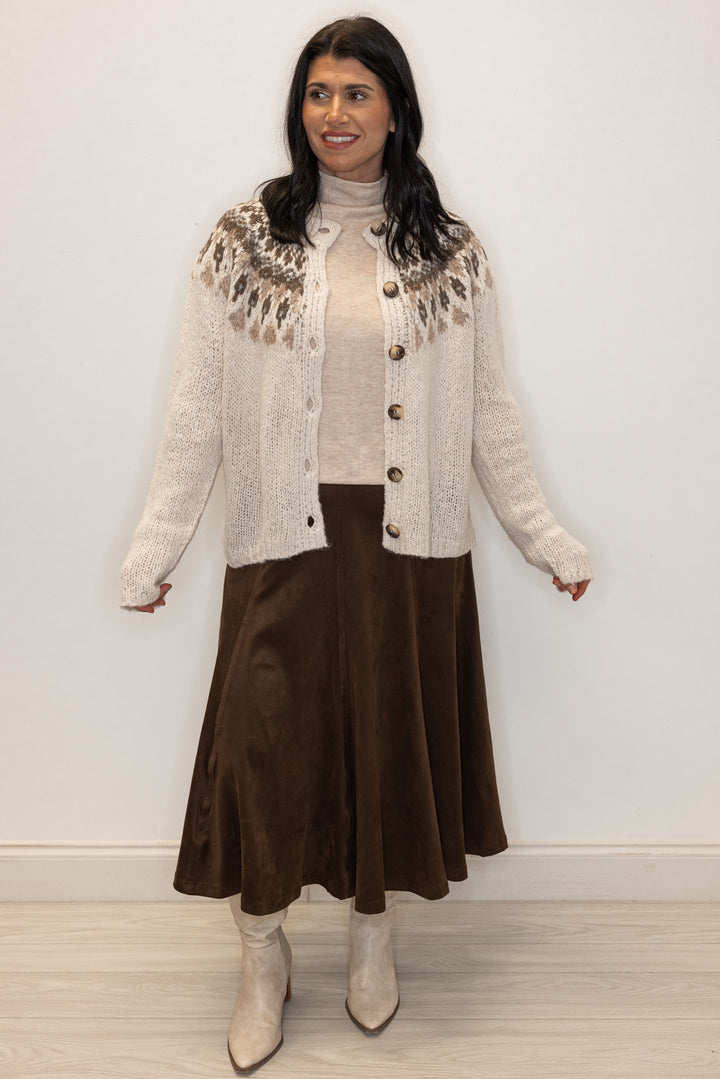 Suede Perfection Espresso Midi Skirt