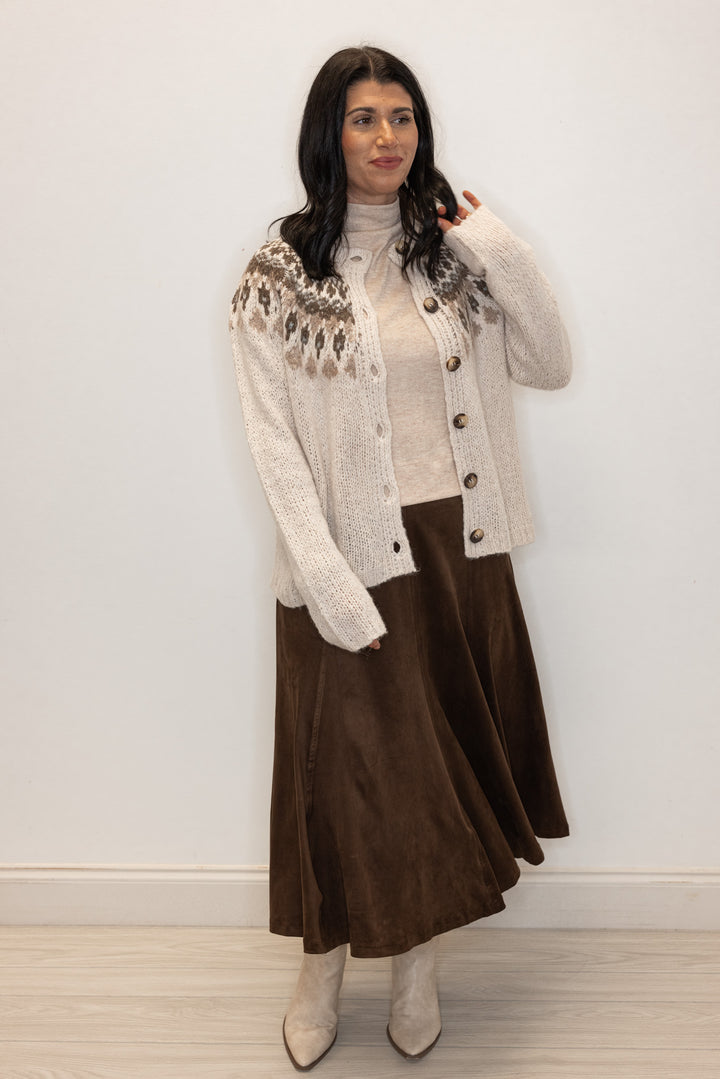 Suede Perfection Espresso Midi Skirt