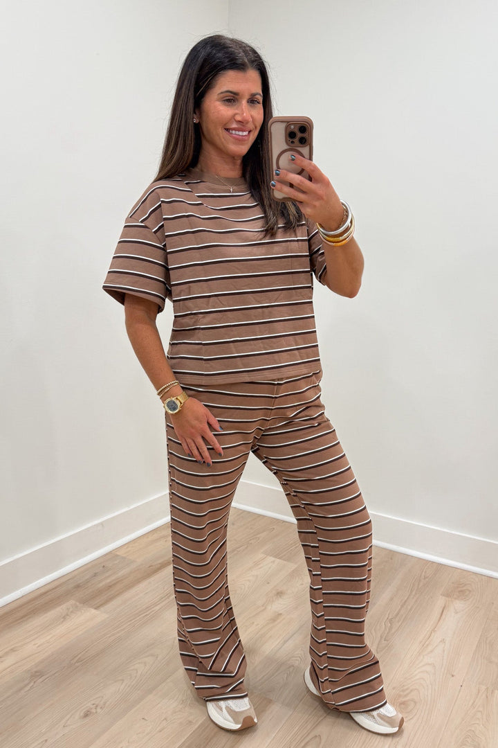 day and moon tan brown matching two piece set