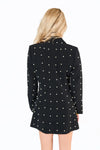 buddy love black blazer pearl dress