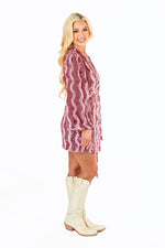 buddy love sequin adeline mauve wrap dress