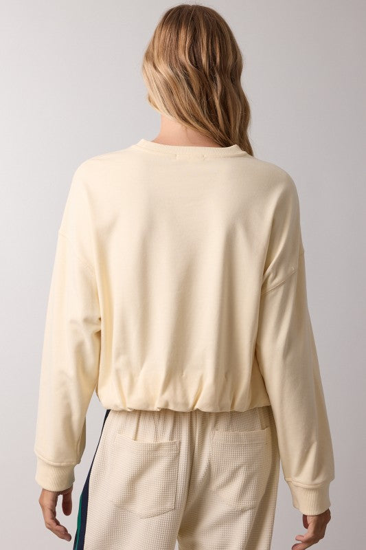 Bubble Hem Obsessed Butter Pullover