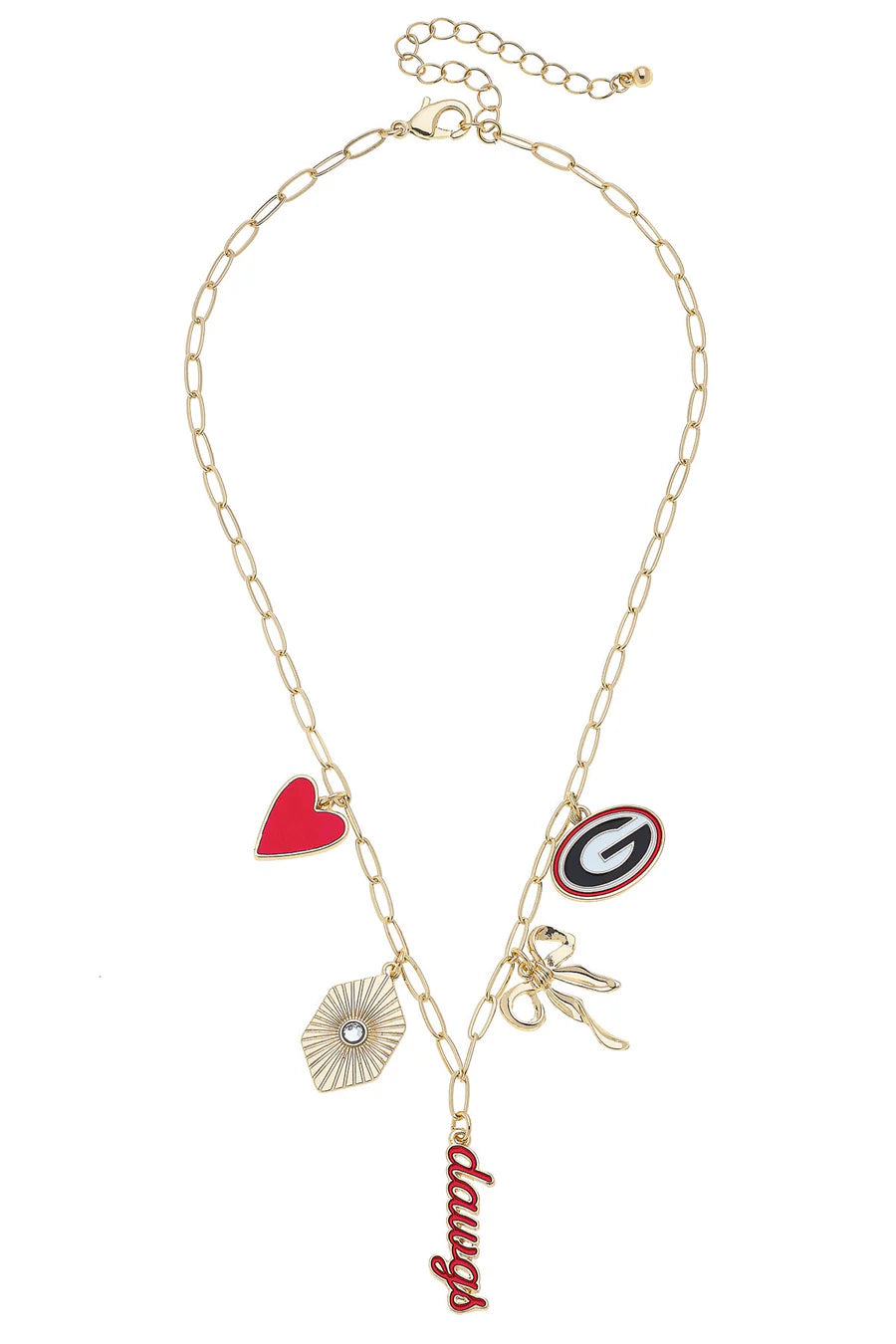 georgia bulldogs charm necklace canvas jewelry
