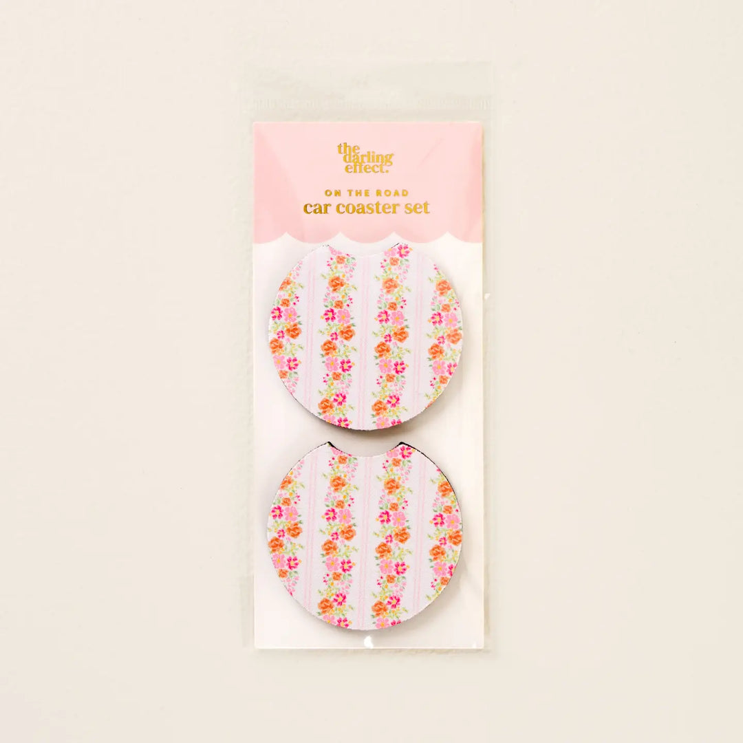 floral fancy car coasters