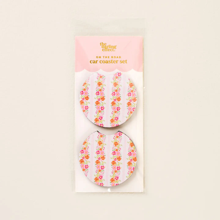 floral fancy car coasters