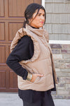 ruffle sleeve puffer vest