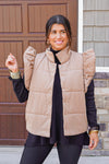 ruffle sleeve puffer vest