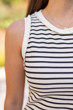 easy cotton striped midi dress