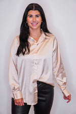 satin elegant dressy beige top