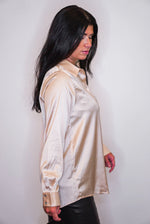 satin elegant dressy beige top