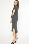 Entro Charcoal Grey ribbed dress