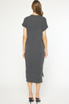 Entro Charcoal Grey ribbed dress