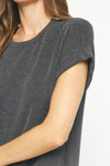 Entro Charcoal Grey ribbed dress