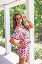 chic floral ricrac romper