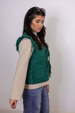 emerald green quilted bow vest