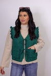 emerald green quilted bow vest