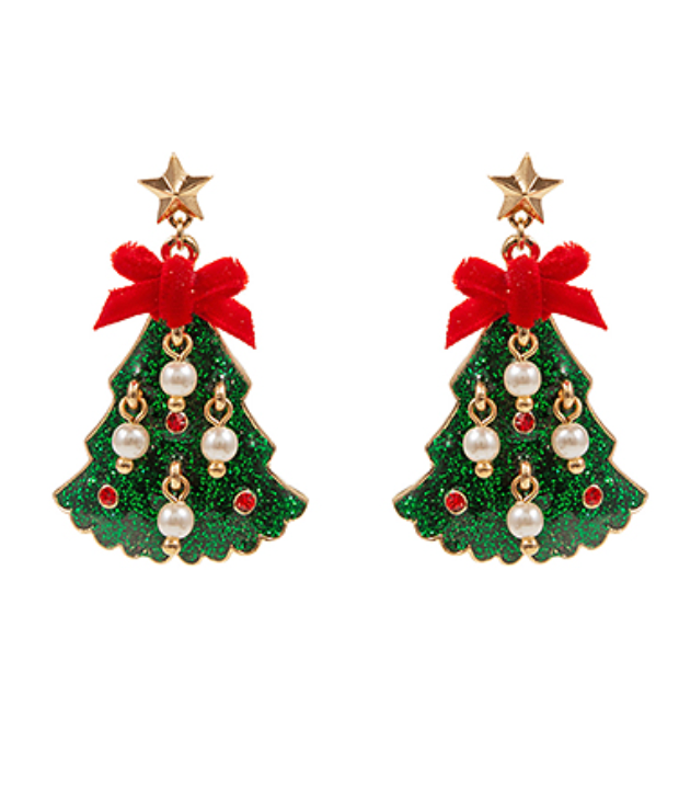 christmas tree earrings