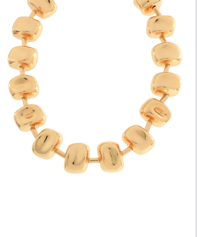 CHUNKY GOLD beaded necklace