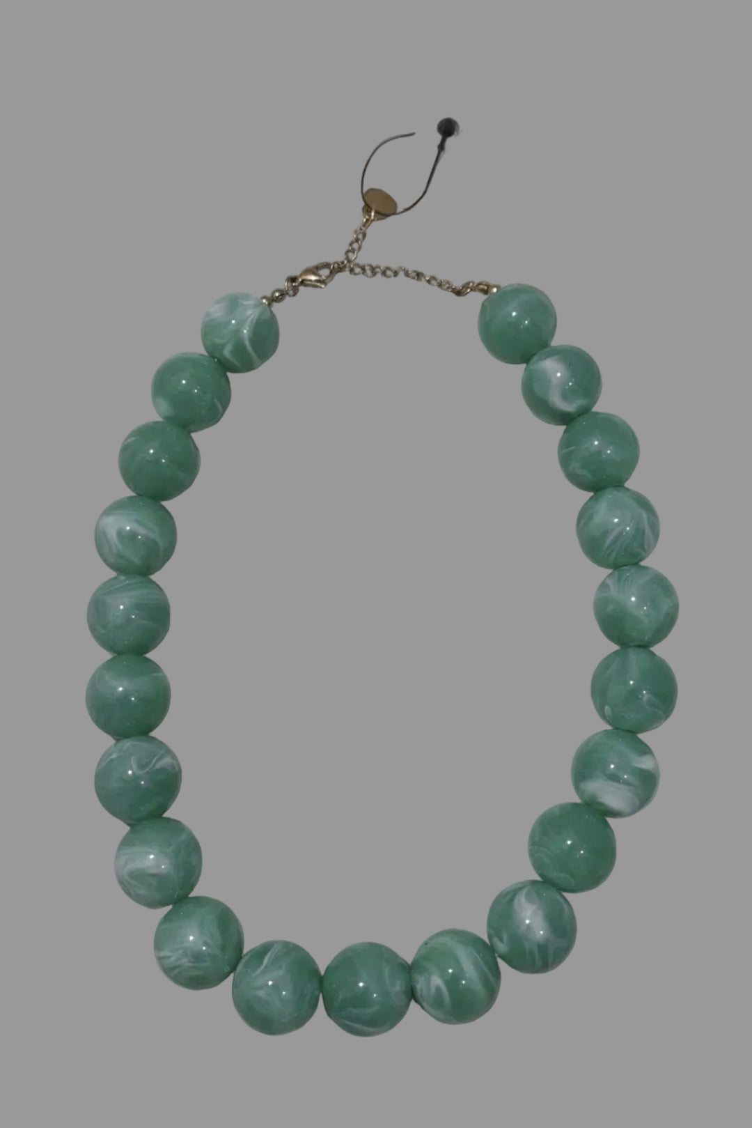 sage green chunky beaded women's necklace