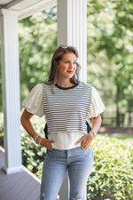 classic black striped vest top