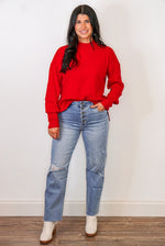 classic timeless style red sweater